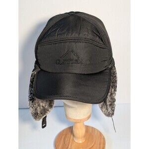 Supplex Trapper Bomber Gray Faux Fur Lined Ear Flap Hat Cap Adjustable No Mask